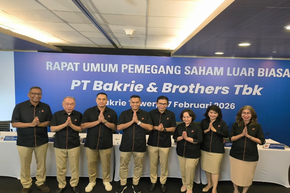 Rapat Umum Pemegang Saham Luar Biasa (RUPSLB) PT Bakrie & Brothers Tbk. di Bakrie Tower, Jakarta, Jumat (27/2/2026). Dok: Akbar Maulana