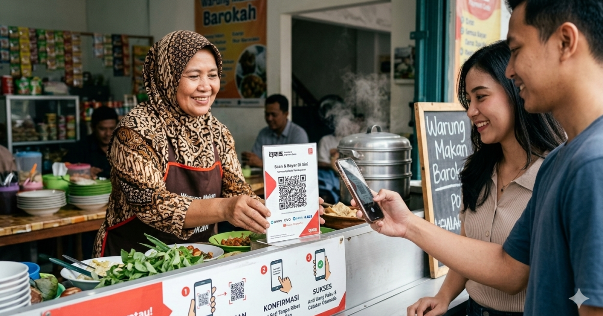 Ilutsrasi UMKM pakai QRIS (Foto: AI)