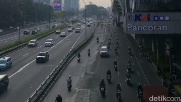 Suasana di sekitar Pancoran, Jakarta Selatan pada Rabu (18/3) pagi (Foto: Mulia Budi/detikcom)