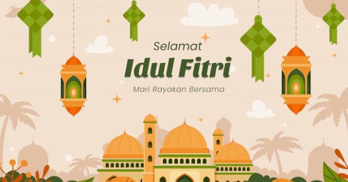 Ilustrasi ucapan Idulfitri 2026 (foto: Freepik)