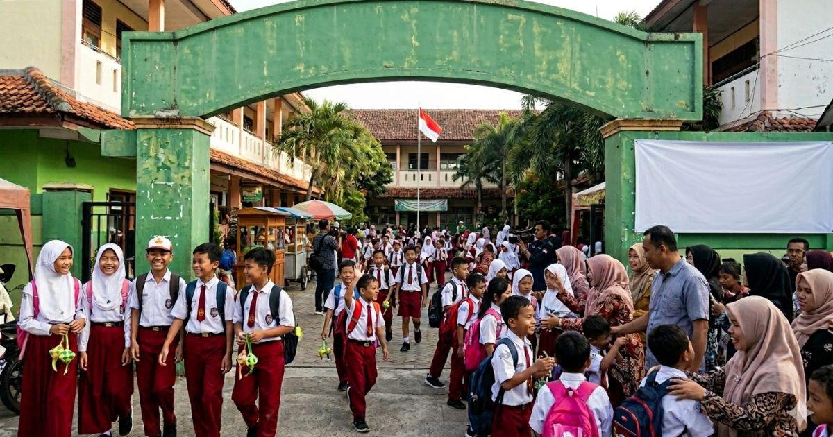Ilustrasi siswa yang masuk sekolah setelah libur lebaran (Istimewa)
