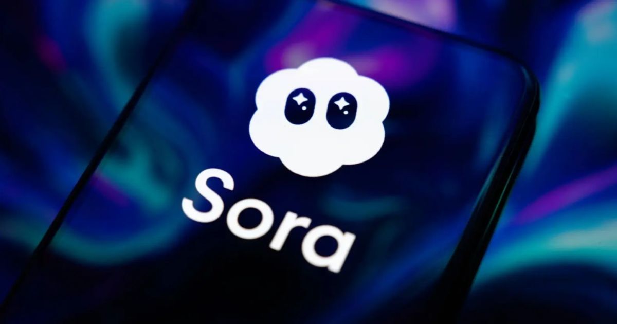 Logo Sora (Foto Samuel Boivin/NurPhoto via Getty Images)