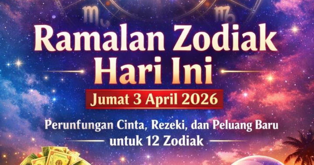 Ilustrasi ramalan zodiak hari ini, 3 April 2026. (Foto: bisnismarket.com/ChatGPT)