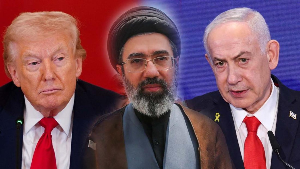 Foto: Foto kolase Presiden AS, Donald Trump, Pemimpin Tertinggi Iran yang baru, Ayatollah Mojtaba Khamenei, dan Perdana Menteri Israel, Benjamin Netanyahu. (Reuters)