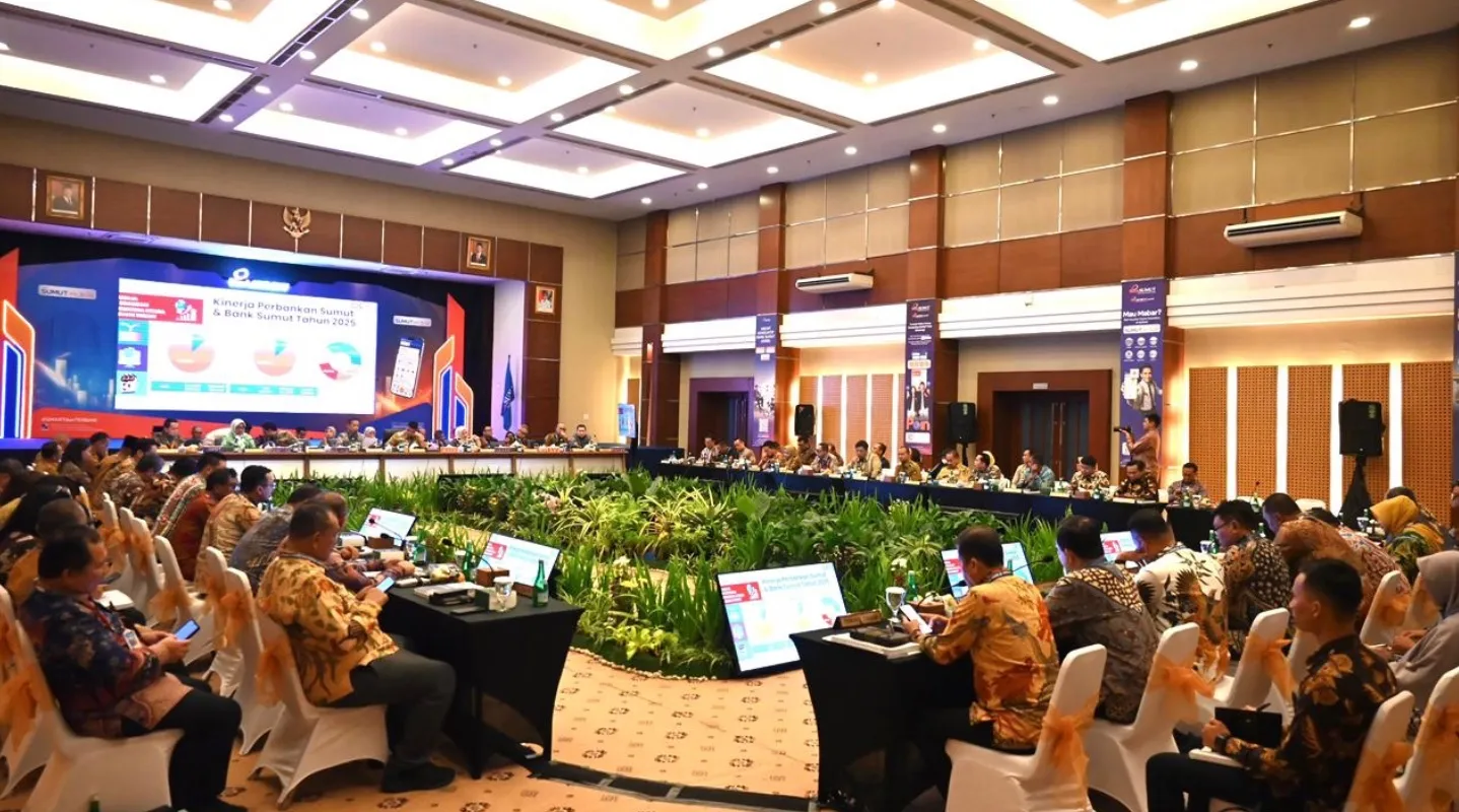 Rapat Umum Pemegang Saham (RUPS) Tahunan Tahun Buku 2025 Bank Sumut yang digelar di Aula Kantor Pusat Bank Sumut, Medan, Senin (6/4). (Foto: istimewa)