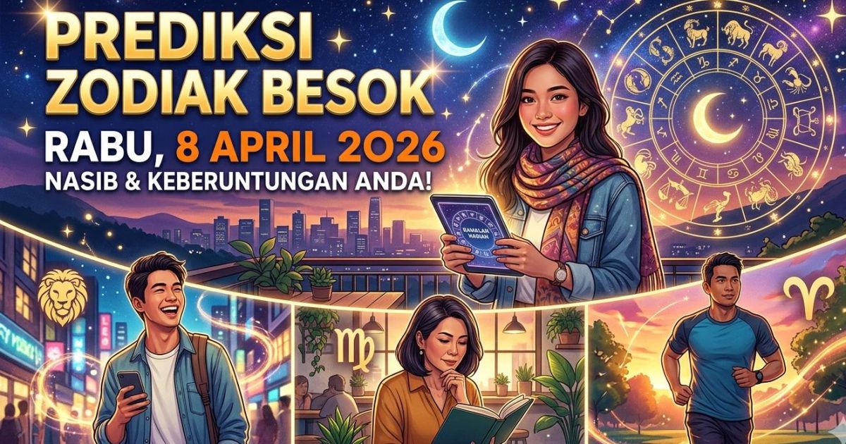 Ilustrasi Ramalan zodiak besok Rabu 8 April 2026 (foto: AI)