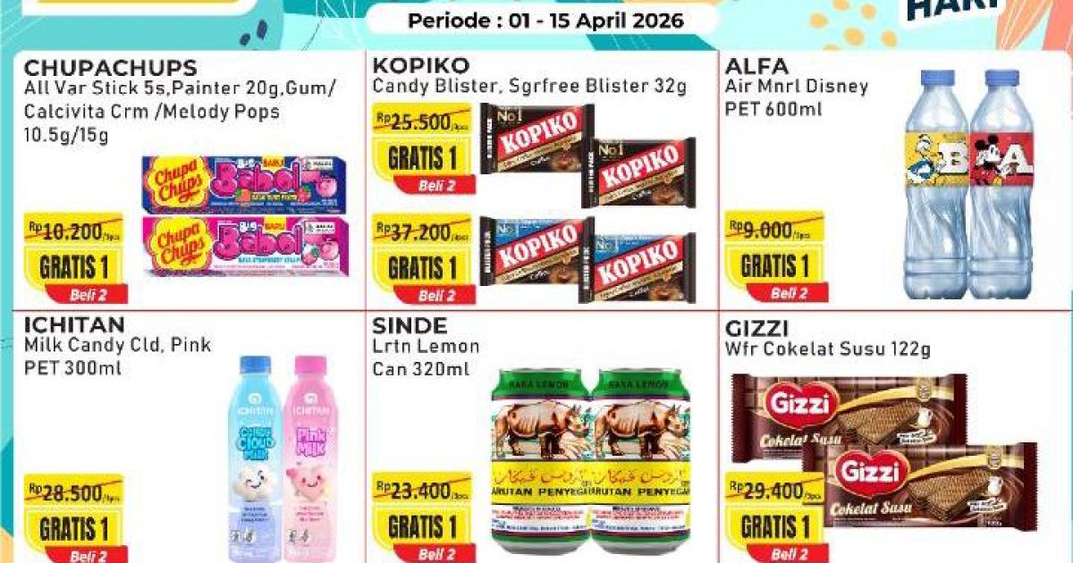 Promo Alfamart periode 1–15 April 2026 (alfamart.co.id / Bisnis Market Dayfri)