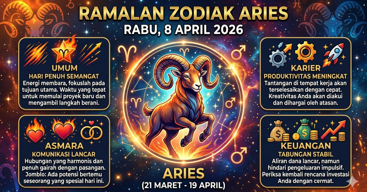Ramalan Zodiak Aries 8 April 2026: Jangan Langsung Menolak, Permintaan Bantuan Ini Bisa Membuka Jalan Tak Terduga