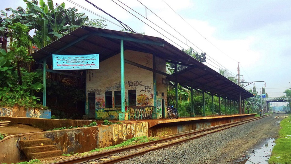 Foto: Stasiun Gunung Putri sebelum dibangun ulang dan direnovasi, 2015