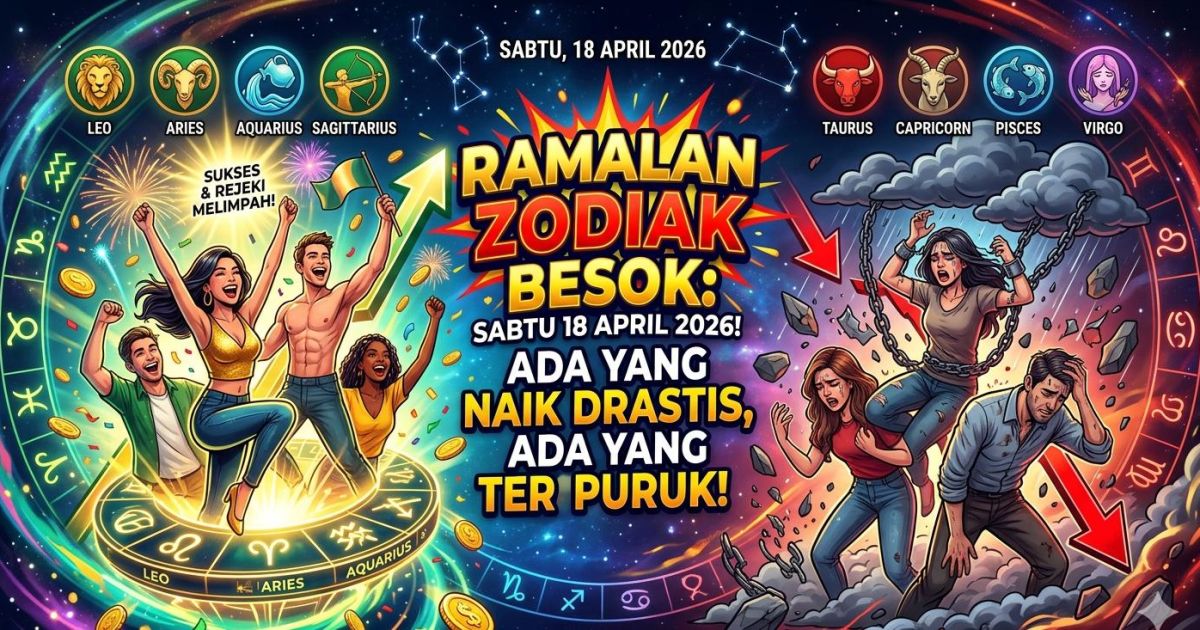 TERBONGKAR! Ramalan Zodiak Besok 18 April 2026: Nomor 9 Melejit Gila-Gilaan, Nomor 1 Terhantam Tekanan Brutal!