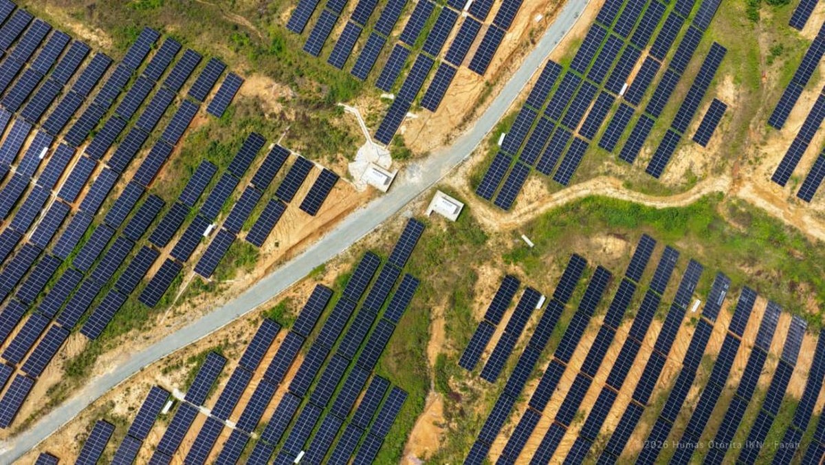 Foto: PLTS 50 MW yang terpasang di Ibu Kota Nusantara (IKN). (Dok. Humas Otorita IKN)