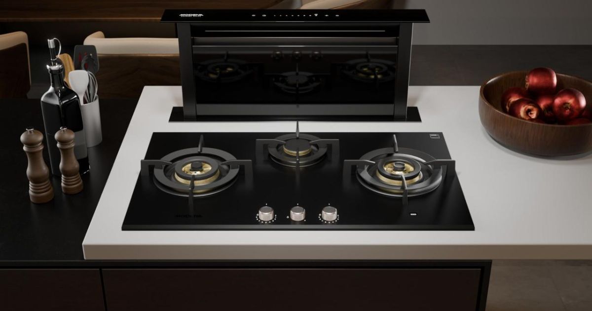 Kompor gas tanam Modena dengan 9 Step Flame Control dan fitur sinkronisasi otomatis ke cooker hood. [Foto: BisnisMarket.com/ist]