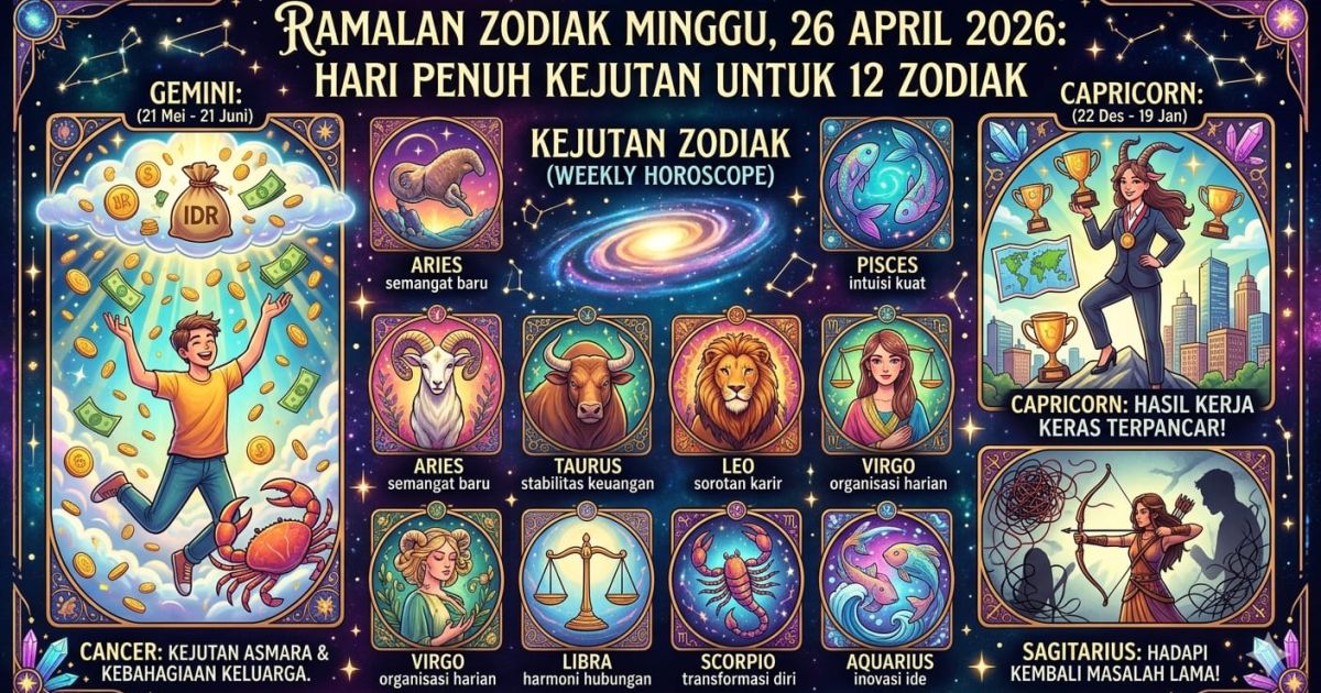 Ilustrasi Ramalan zodiak Minggu 26 April 2026 (AI)