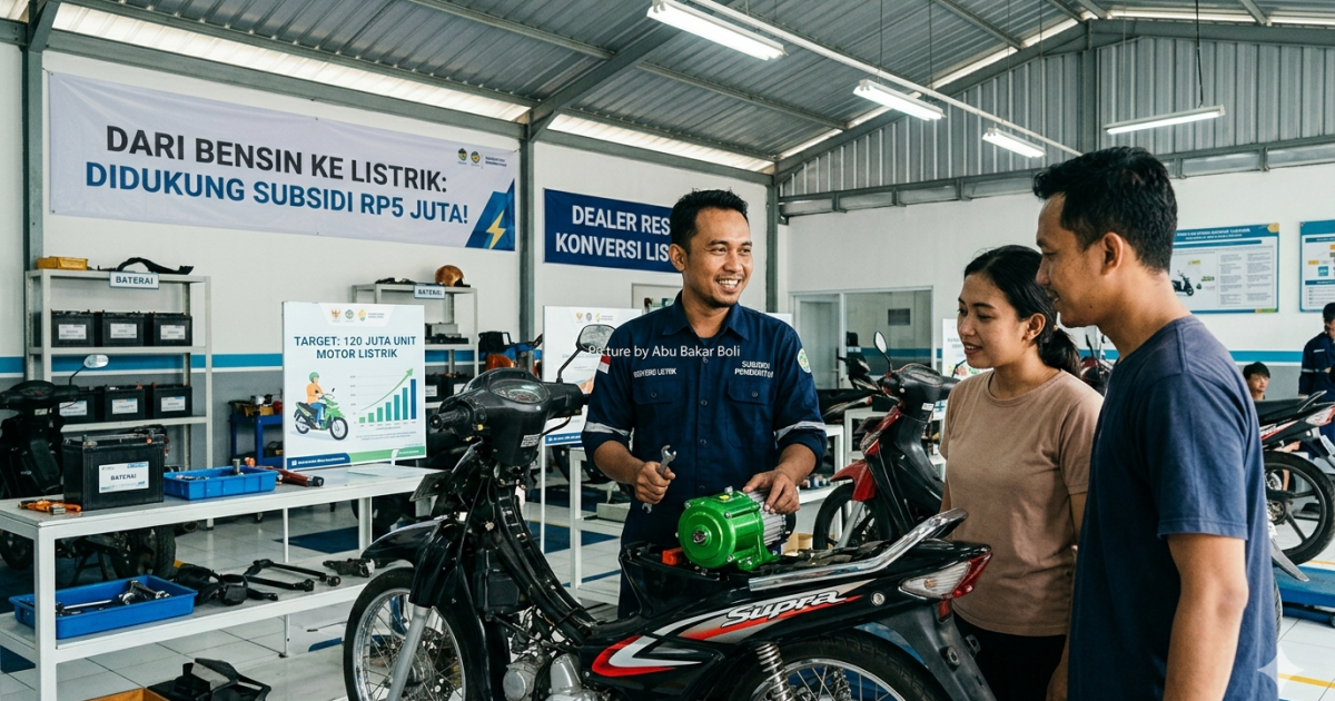 GAK NYANGKA! Motor Bensin Bisa Jadi Listrik di Dealer, Pemerintah Siapkan Subsidi Rp5 Juta dan Targetkan 120 Juta Unit!