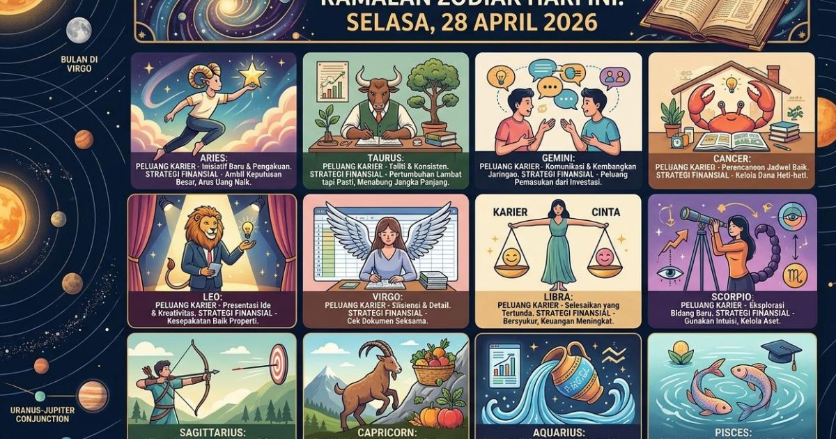 Ramalan Zodiak 28 April 2026: Fokus pada Kolaborasi Tim dan Peluang Keuangan