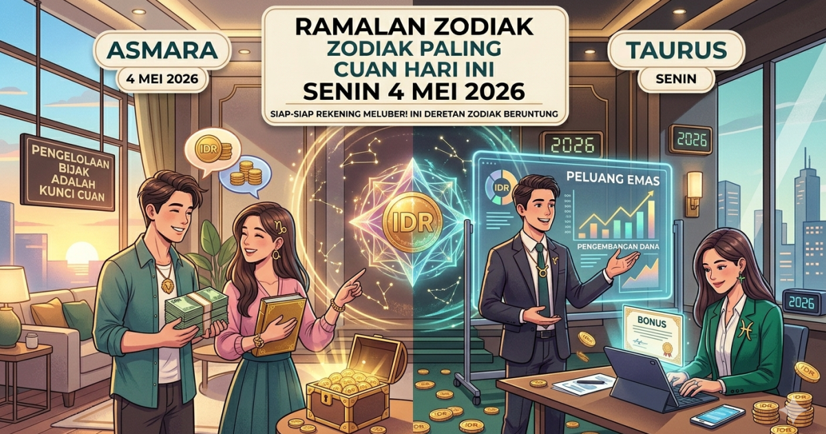 Siap-siap Rekening Meluber! Ini Deretan Zodiak Paling 'Cuan' Besok Senin 4 Mei 2026