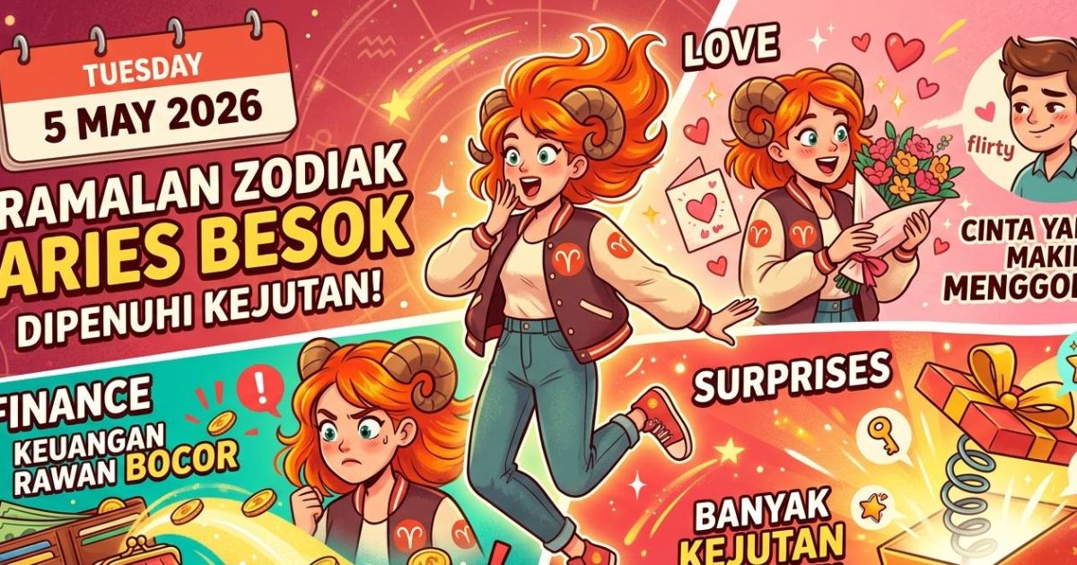 Ilustrasi ramalan zodiak Aries besok Selasa, 5 Mei 2026. (Gemini/Dayfri)