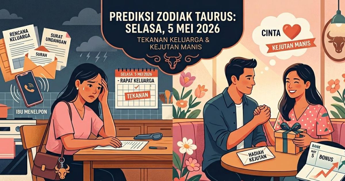 Ilustrasi ramalan Taurus 5 Mei 2026. (Foto: Gemini / Dayfri)