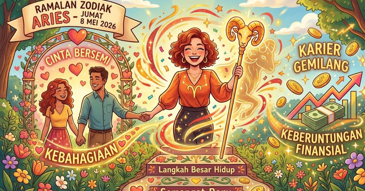 Ramalan Zodiak Aries Besok 8 Mei 2026: Asmara Makin Serius, Karier Bersinar dan Keberuntungan Datang Tak Terduga
