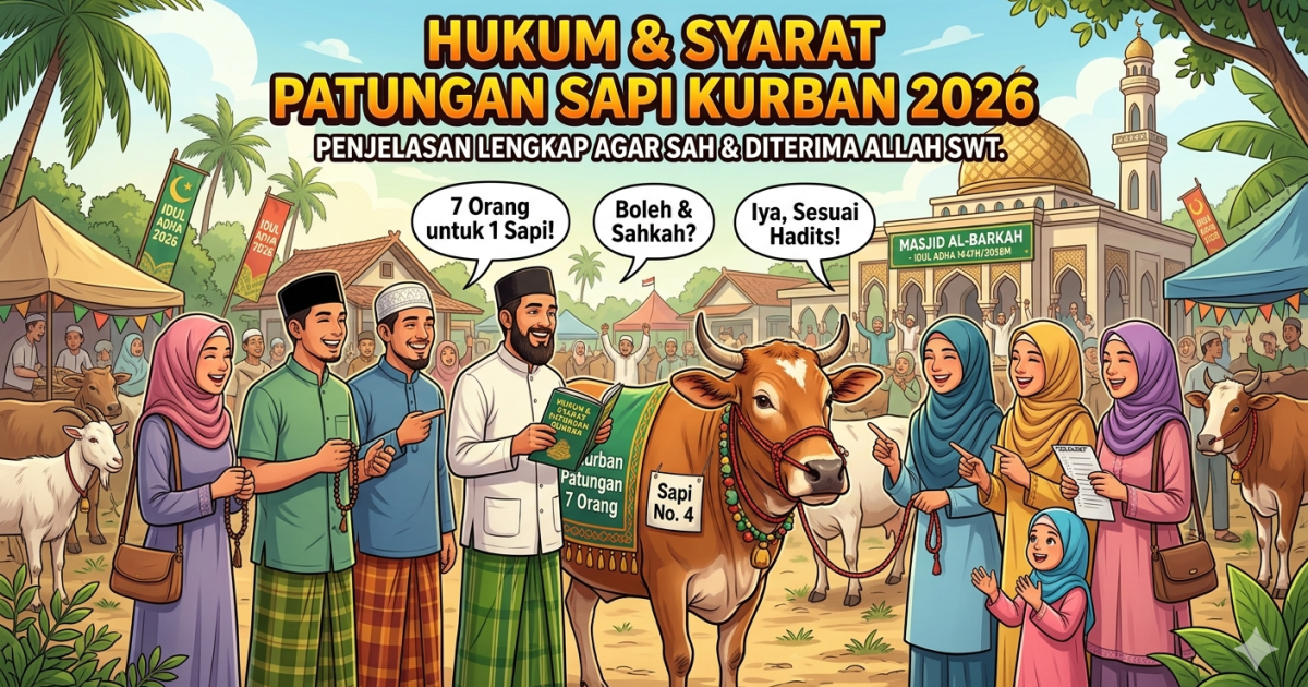 Patungan Sapi Kurban 7 Orang Saat Idul Adha 2026, Apakah Sah? Ini Penjelasan dan Syarat Lengkapnya