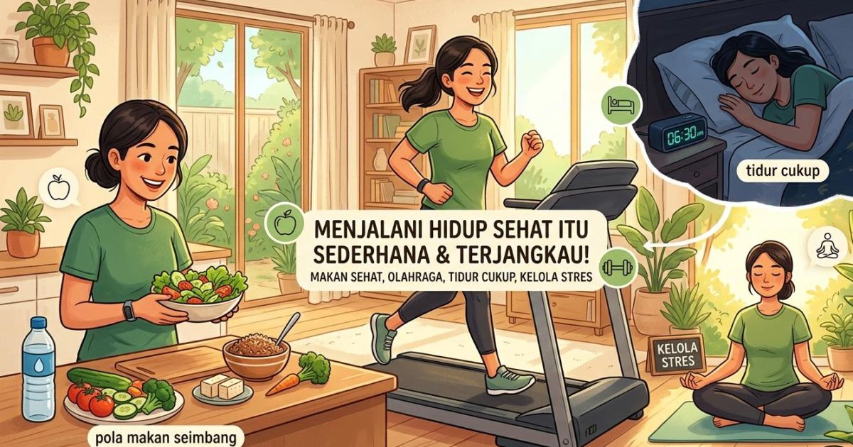 Ilustrasi menjalani pola hidup sehat. (Gemini/Dayfri)