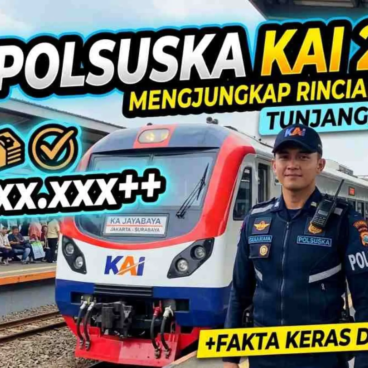petugas pria berseragam menjaga perlintasan kereta api (Foto: Jurnalitpln)