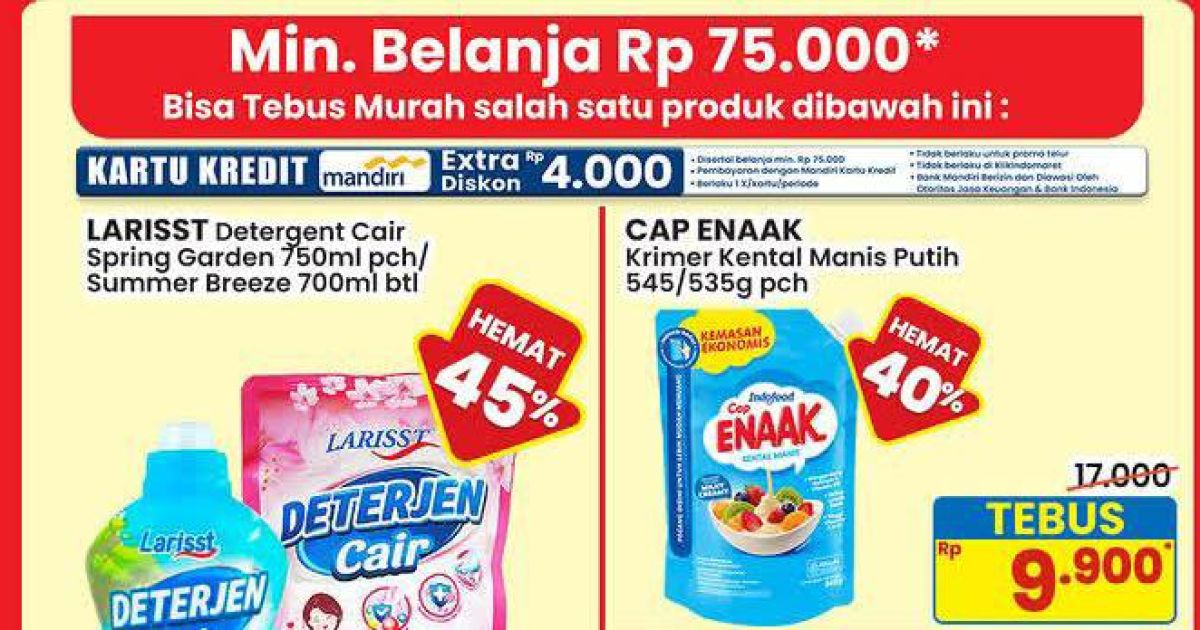 Promo Purchase With Purchase (PWP) yang hanya berlaku hingga 20 Mei 2026 di Indomaret. (foto: @indomaret)