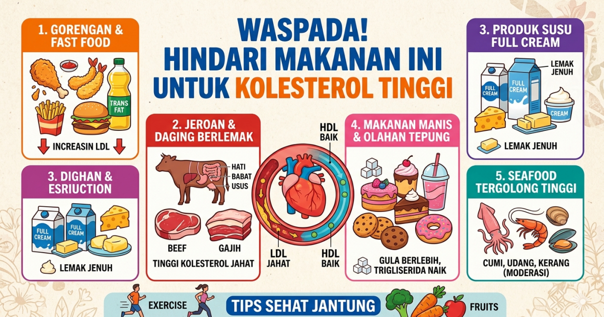 Kelompok Makanan Ini Jadi Musuh Utama Penderita Kolesterol Tinggi