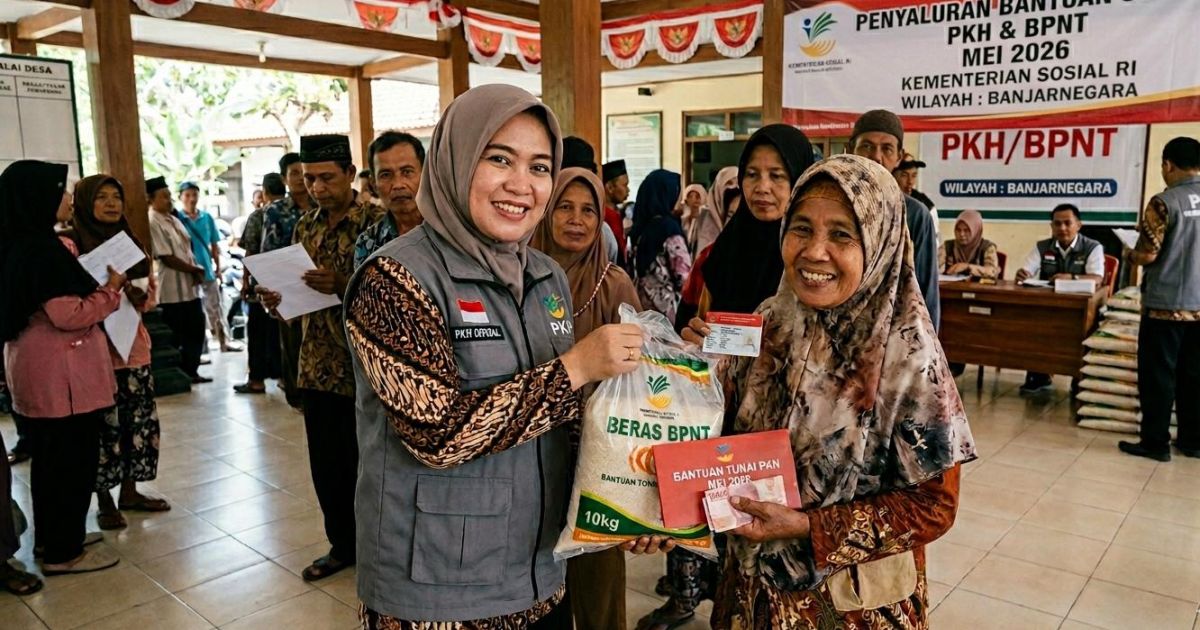 Ilustrasi penyaluran bansos PKH dan BPNT Mei 2026. (Gemini / Dayfri)