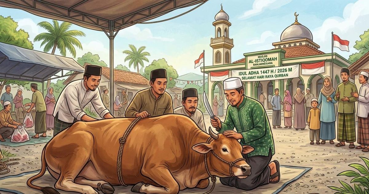 Ilustrasi penyembelihan kurban (AI)