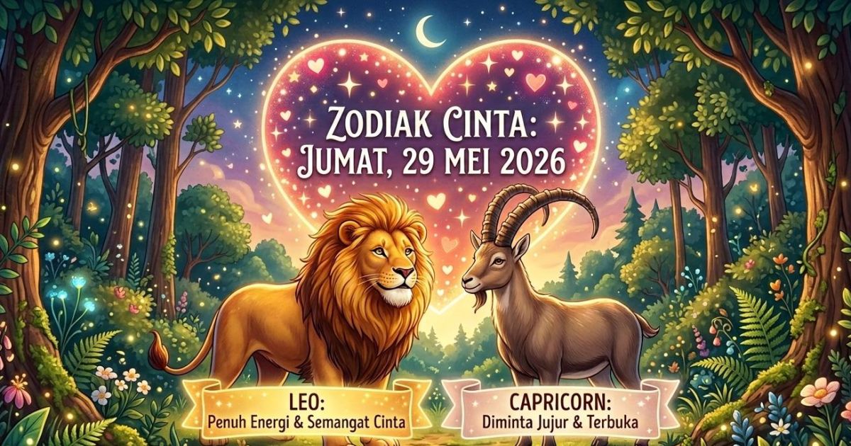 Ramalan Zodiak Cinta Besok Jumat, 29 Mei 2026: Leo Penuh Energi, Capricorn Diminta Jujur