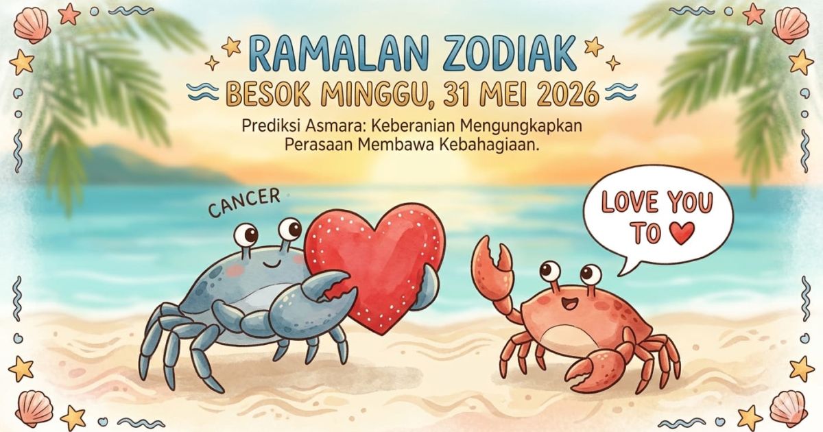 Ramalan Zodiak Besok Minggu, 31 Mei 2026: Taurus, Gemini, dan Cancer, Saatnya Memperkuat Hubungan dan Mendengarkan Hati