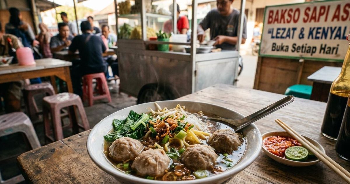 Ilustrasi ide jualan bakso. (Gemini / Dayfri)