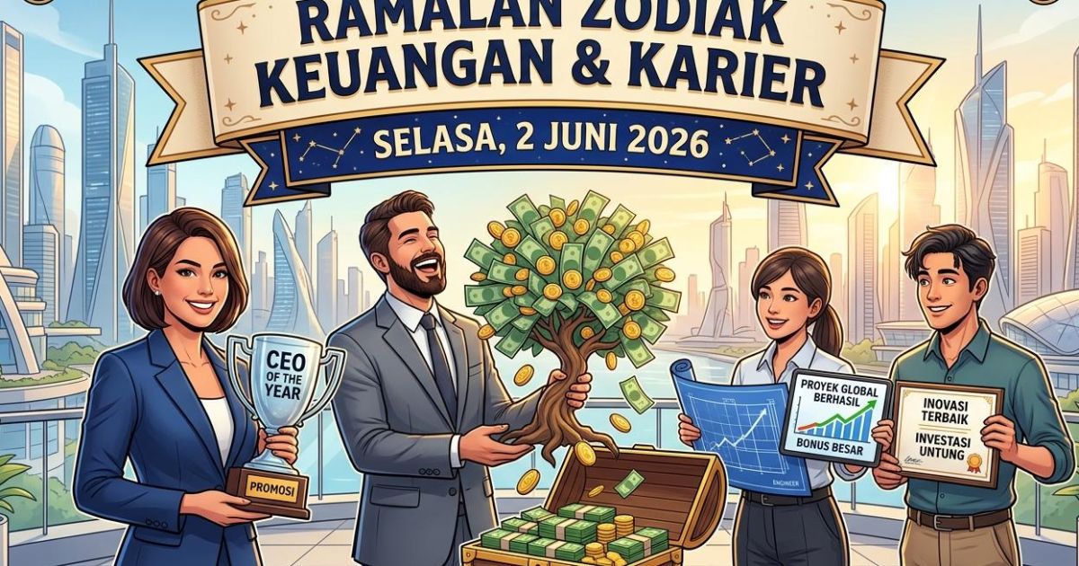 Ilustrasi ramalan karier dan keuangan besok, Selasa 2 Juni 2026. (Gemini / Dayfri)