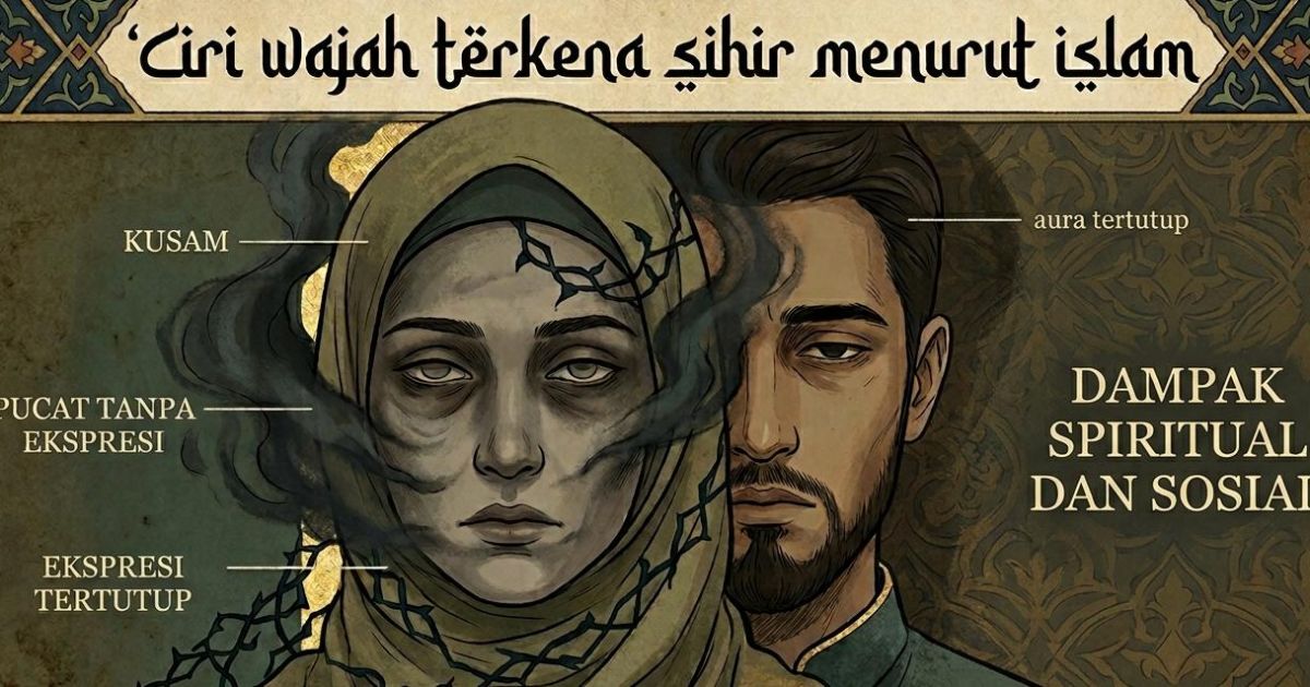 Ilustrasi ciri wajah terkena sihir. (foto: AI)