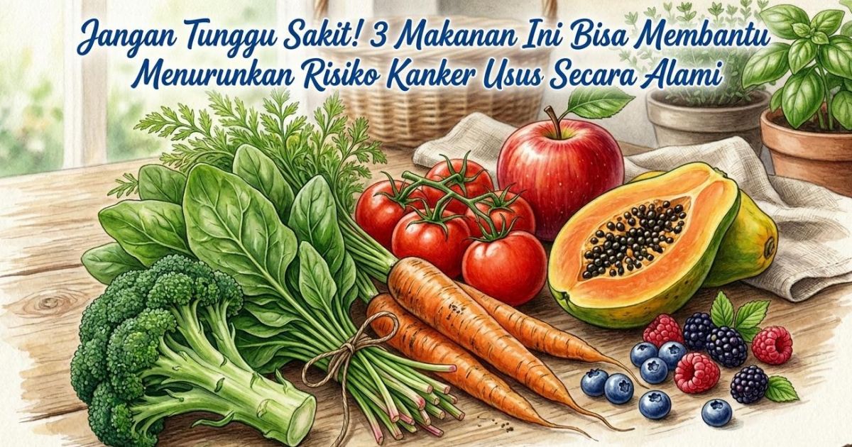 Ilustrasi makanan yang bisa membantu menurunkan risiko kanker usus. (Gemini / Dayfri)