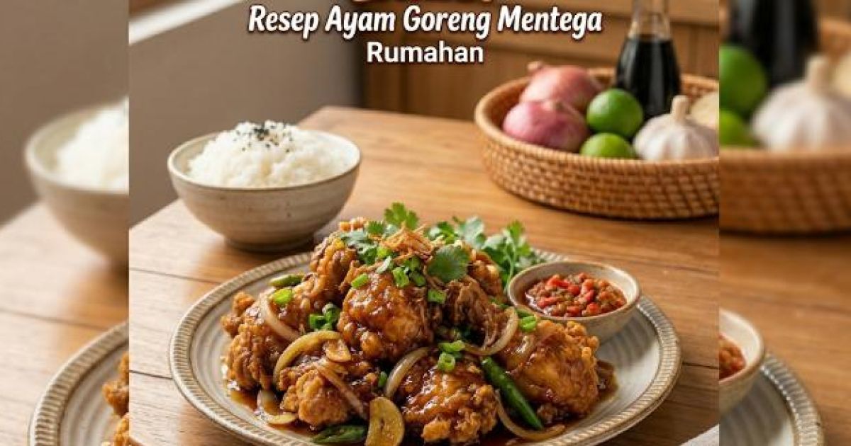 Ilustrasi ayam goreng mentega untuk ide jualan makanan. (Gemini / Dayfri)
