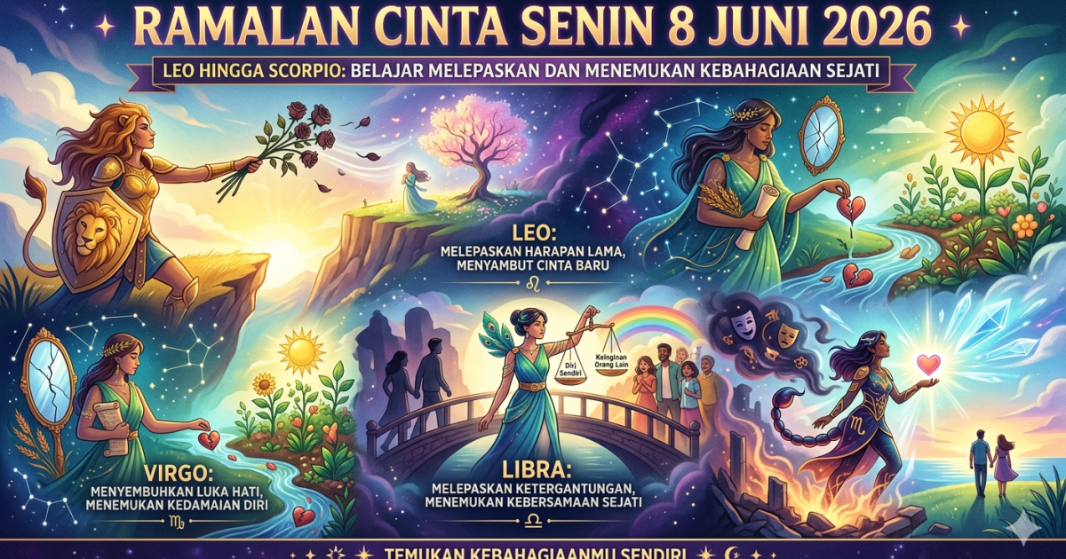 Ramalan Cinta Leo hingga Scorpio 8 Juni 2026  (Gemini AI)