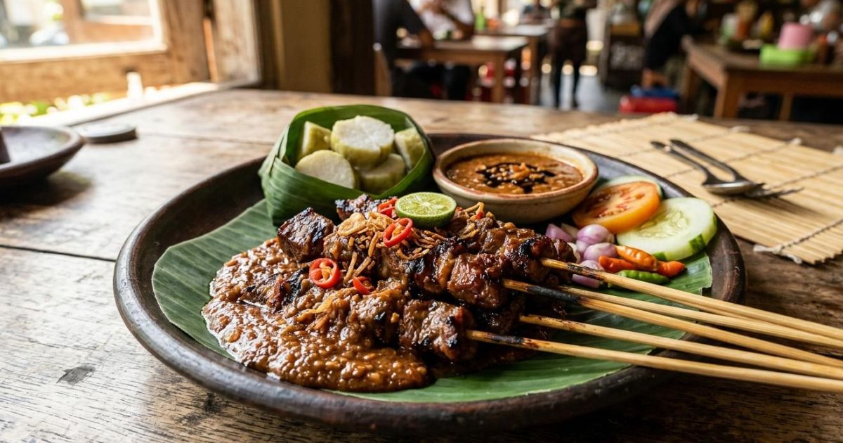 Ilustrasi Sate Sapi Bumbu Legendaris. (Gemini/dayfri)