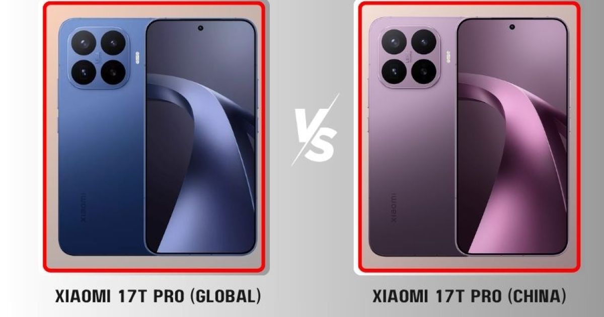 Tampilan Xiaomi 17T Pro versi Global vs versi Tiongkok (Foto via Gizmo China