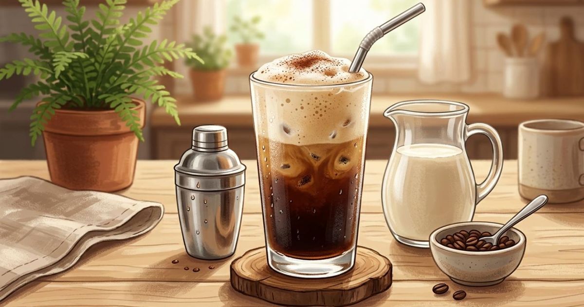 Ilustrasi Iced Shaken Espresso. (Gemini/Dayfri)