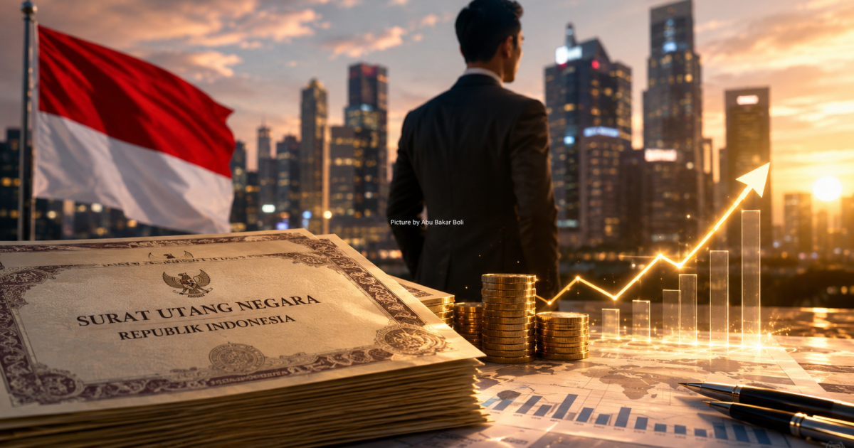 Ilustrasi investor memantau pergerakan surat utang negara di tengah penguatan pasar keuangan, mencerminkan optimisme baru bagi rupiah dan investasi. (Foto AI/Abu Bakar Boli)