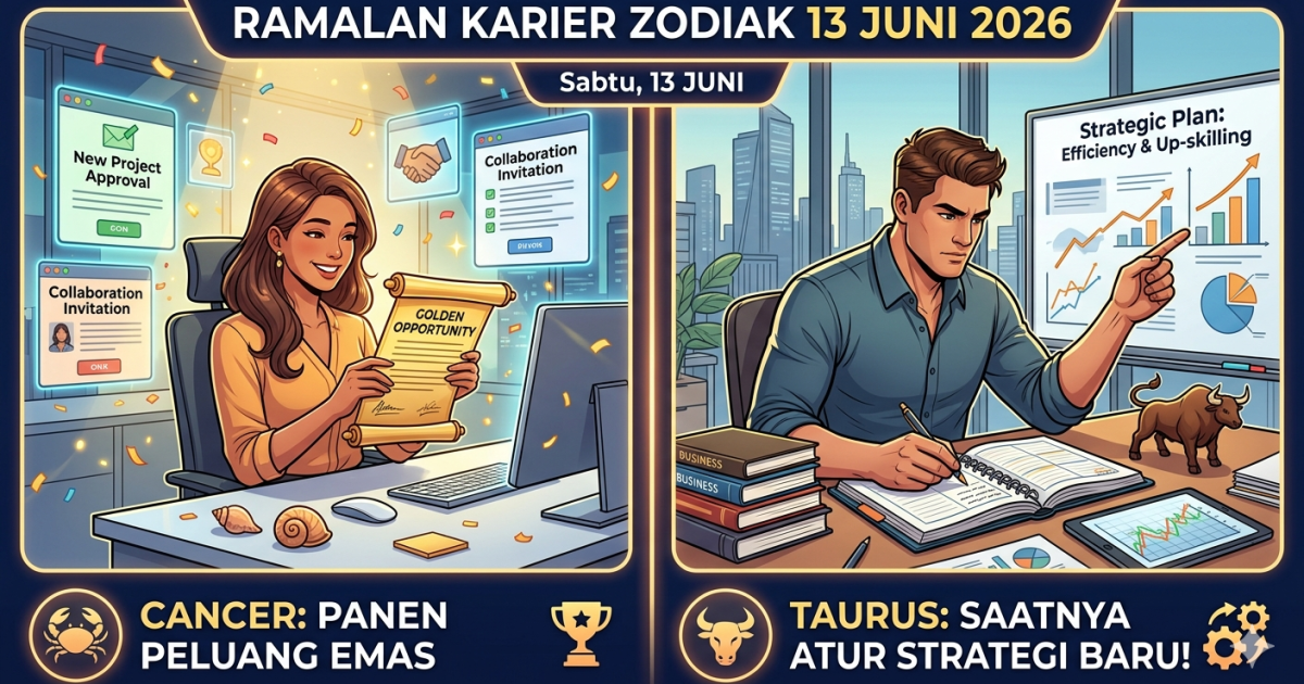 Ilustrasi Ramalan Karir Zodiak besok. (AI Gemini)
