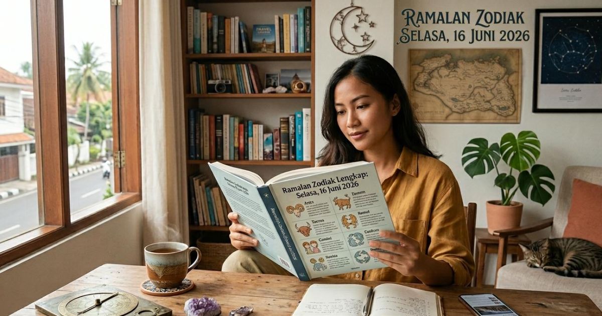 Ilustrasi Ramalan zodiak untuk hari Selasa, 16 Juni 2026. (Gemini / Dayfri)