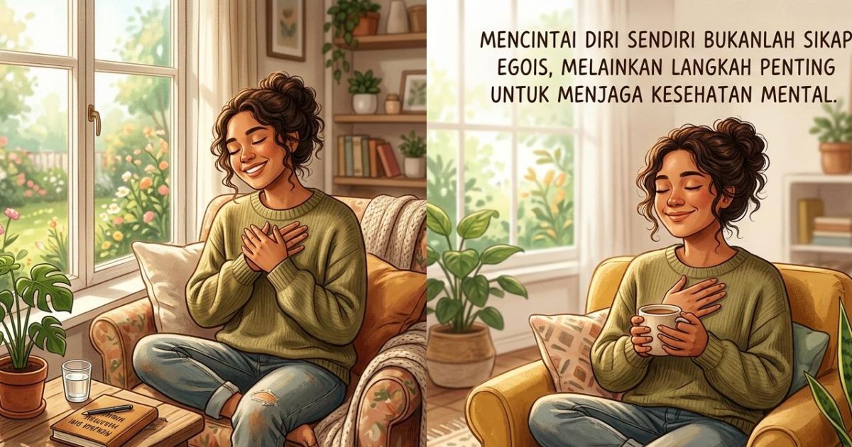 Ilustrasi self-love atau mencintai diri sendiri. (Gemini / Dayfri)