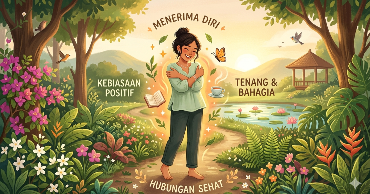 Ilustrasi mencintai diri sendiri. (Gemini AI)