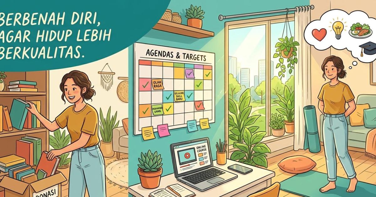 Ilustrasi cara berbenah diri. (Gemini / Dayfri)