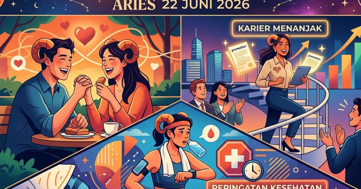 Ilustrasi Ramalan zodiak Aries besok 22 Juni 2026. (Gemini / Dayfri)