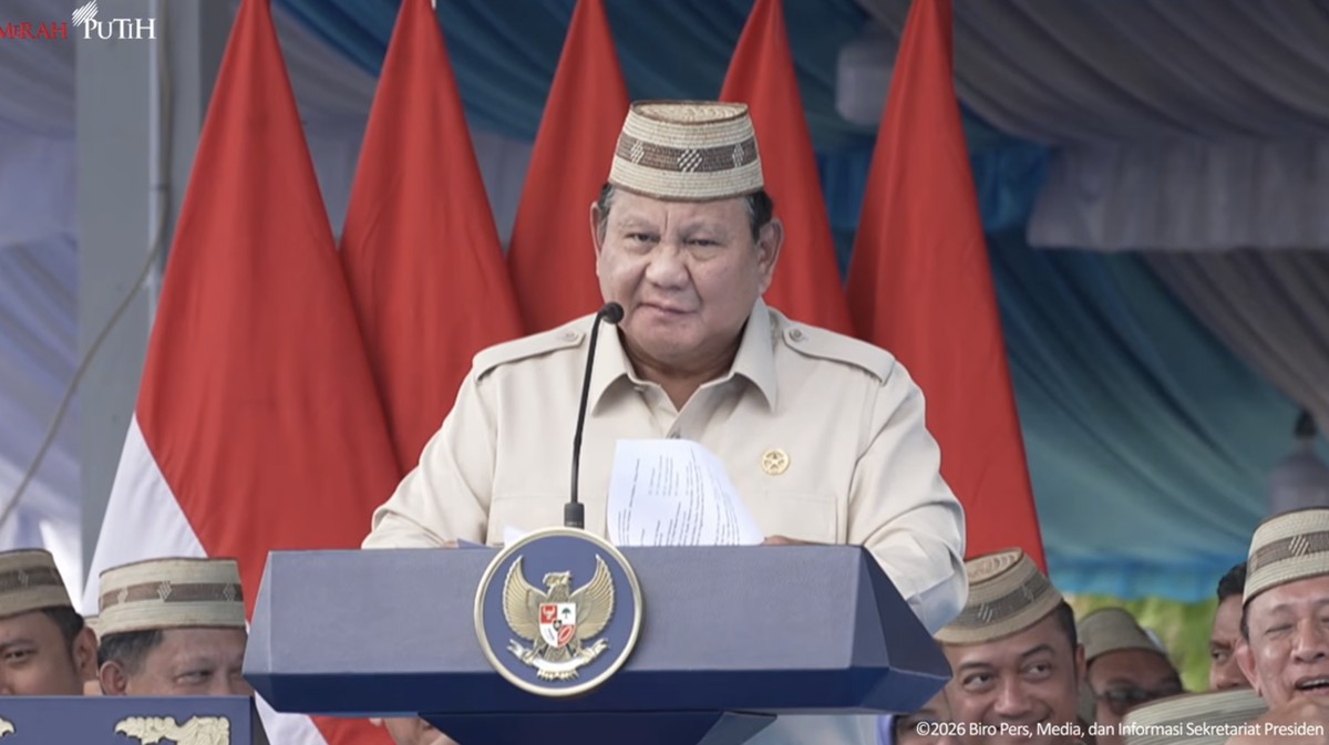 Foto: Presiden Prabowo Hadiri Puncak Pekan Nasional Petani Nelayan XVII 2026, Gorontalo, Rabu (24/6/2026). (Tangkapan layar youtube Setpres RI)