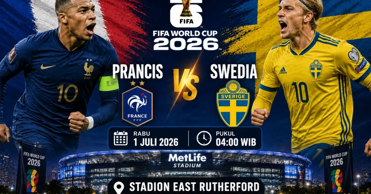 Prediksi Skor Prancis vs Swedia di Babak 32 Besar Piala Dunia 2026